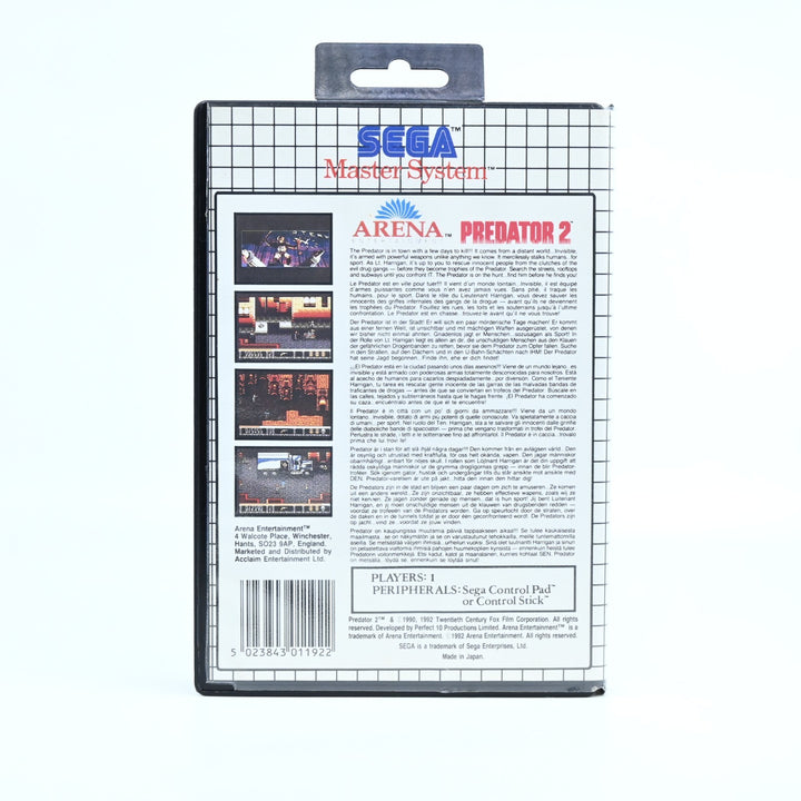 Predator 2 - Sega Master System Game + Manual - PAL - FREE POST!