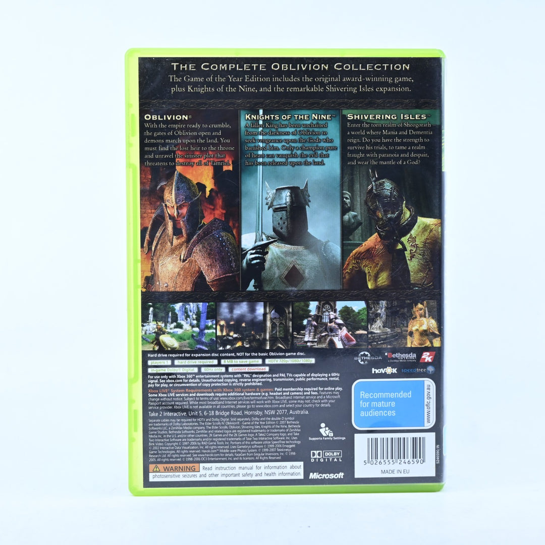 The Elder Scrolls IV: Oblivion - GOTY Edition - Xbox 360 Game + Manual - PAL