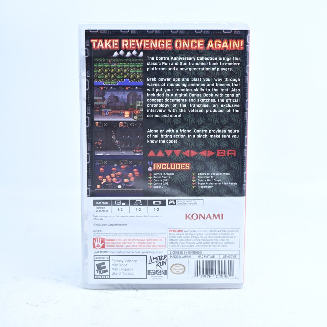 SEALED! Contra Anniversary Collection - Limited Run #140 - Nintendo Switch Game