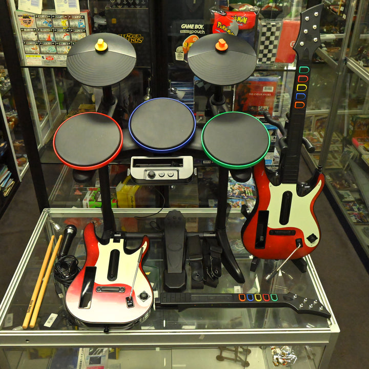 Band Kit for Guitar Hero Wii - 2 Guitars 1 Drums 1 Mic - Nintendo Wii Accessory